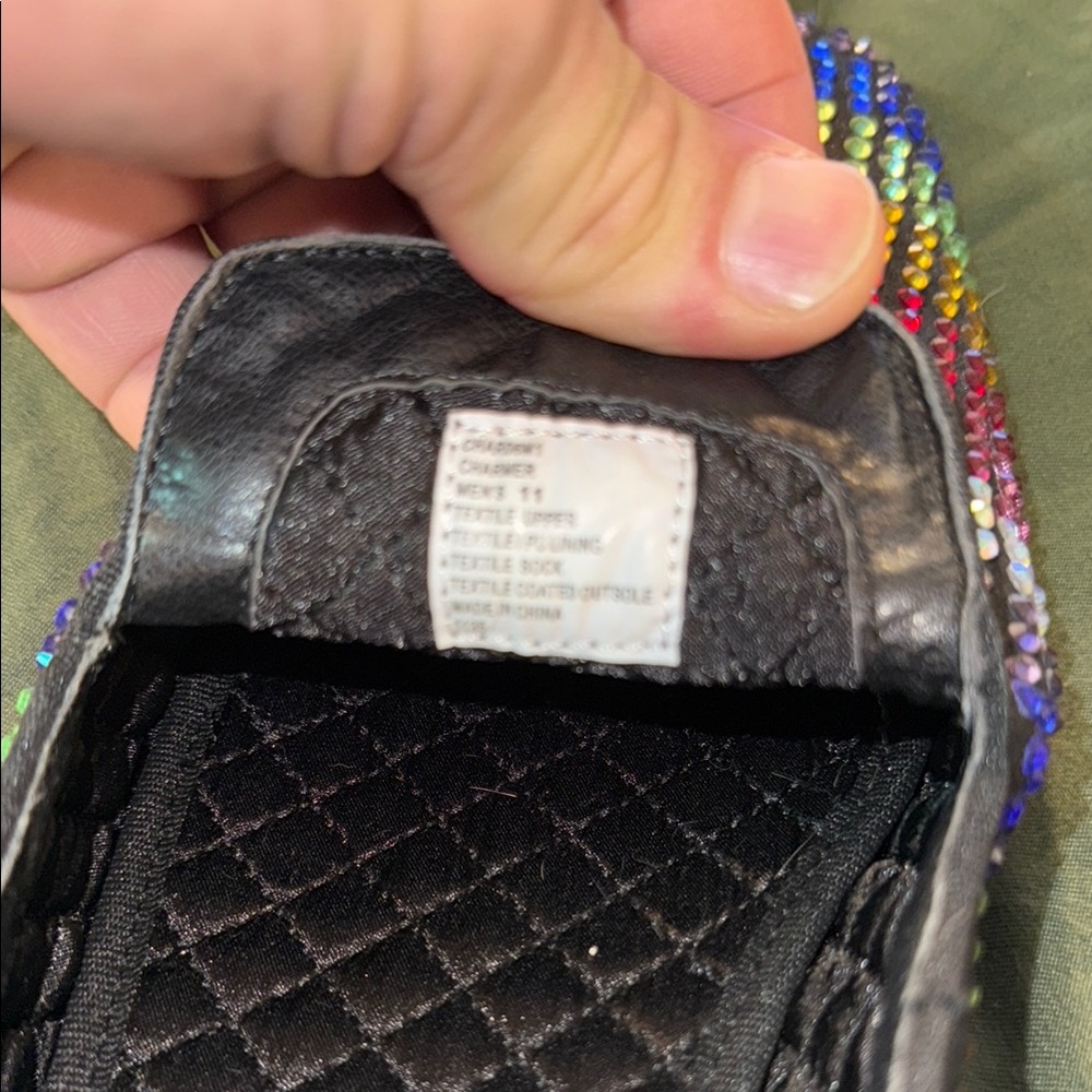 Steve Madden RARE Multicolor rainbow rhinestone crystal Studded Men's Loafers - Picture 8 of 8